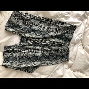 Shein form fitting flare snake print pants